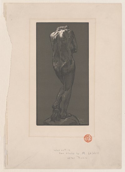 Nakenstatue, sett bakfra, ca. 1902. av Auguste Lepere