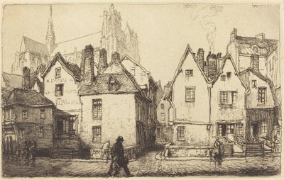Gamle hus i Amiens Gamle hus i Amiens, 1907. av Auguste Lepere