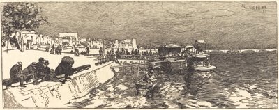 Pier at Bercy (Embarcadere a Bercy) av Auguste Lepere