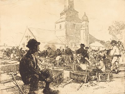 Fjærkremarked i St.-Jean-de-Mont Fjærkremarked i St.-Jean-de-Mont, 1892. av Auguste Lepere