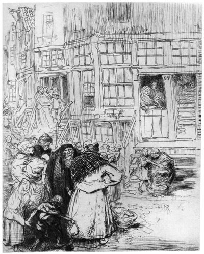 Jødisk kvarter i Amsterdam, c1870-1910 1924 av Auguste Louis Lepère