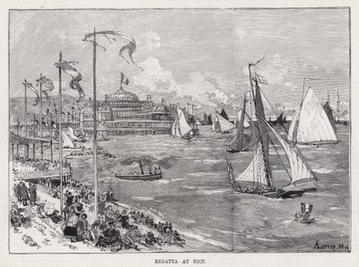 Regatta i Nice (gravering) av Auguste Lepere