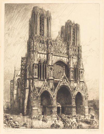 Reims katedral (Cathedral de Reims) av Auguste Lepere