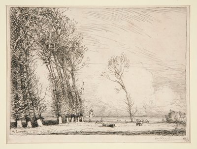 Curtain of Poplars (Vendee) av Auguste Lepere