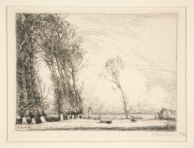 Curtain of Poplars (Vendee) av Auguste Lepere