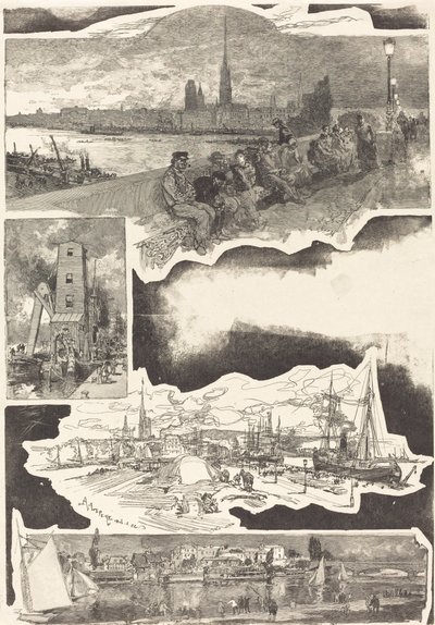Rouen, 1888. av Auguste Lepere