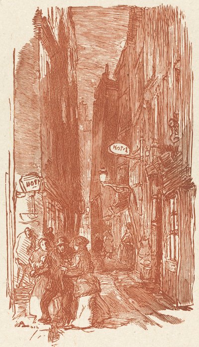 Rue Saint-Severin av Auguste Lepere