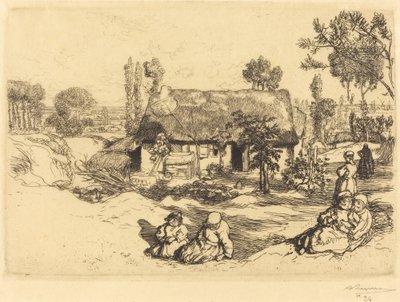 Tilfluktsrom for de fattige, Vendee (Le nid de pauvres, Vendee) av Auguste Lepere