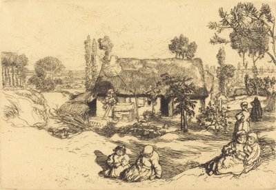 Tilfluktsrom for de fattige, Vendee Le nid de pauvres, Vendee, 1909. av Auguste Lepere