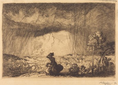 Storm on the Dune, Vendee av Auguste Lepere