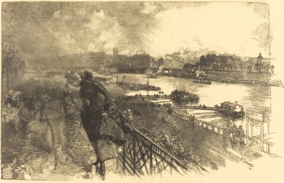 Seinen nær Austerlitz-broen, 1888. av Auguste Lepere