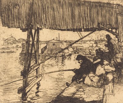 Under Bercy-broen Sous le pont de Bercy, 1894. av Auguste Lepere