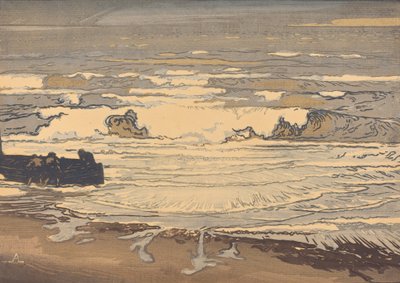 Unfolded Waves, Flood of September 1901 Les lames deferlent, maree de Septembre 1901, 1901. av Auguste Lepere