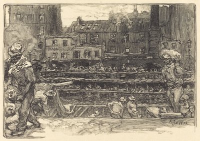 Lossing, Canal St. Martin Gipsavlastere, Canal Saint-Martin, 1890. av Auguste Lepere