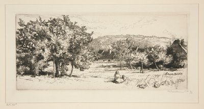 Landsbyen Villeneuve-sur-Bellot (Seine-et-Marne) av Auguste Lepere