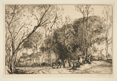 ?t? de la Saint-Martin, la noce qui passe (Sommer i Saint-Martin, fortidens bryllup) av Auguste Lepere