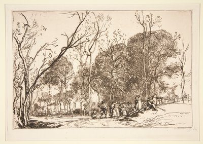 ?t? de la Saint-Martin, la noce qui passe (Saint-Martins sommer, fortidens bryllup) av Auguste Lepere
