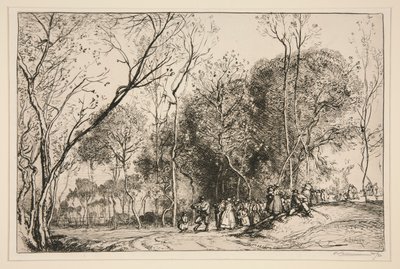 ?t? de la Saint-Martin, la noce qui passe (Vendee) (Sommer i Saint-Martin, fortidens bryllup [Vendee]) av Auguste Lepere
