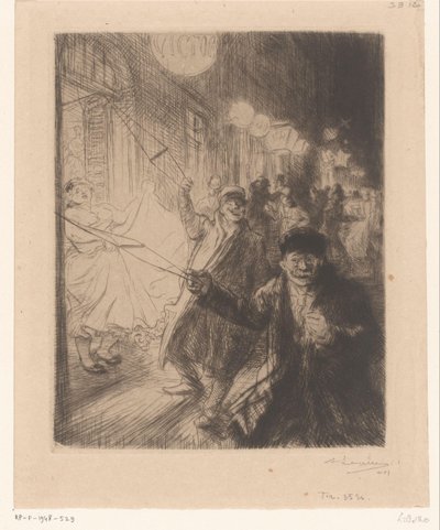 Gatebilde i Nes av Auguste Lepère (signed by artist)