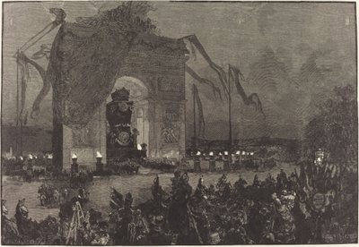 Begravelse av Victor Hugo. Vaken av Auguste Lepère after Henri Louis Scott