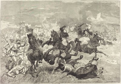 I Sudan: Slaget ved El-Teb av Auguste Lepère and Jacques Beltrand after Józef Chelmonski