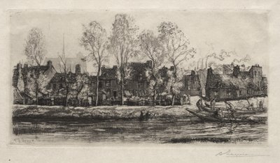 Amiens, bredden av Somme av Auguste Louis Lepère