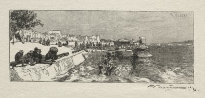 Pier på Bercy av Auguste Louis Lepère