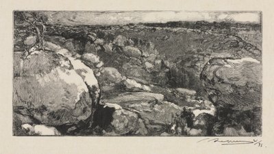 Fontainebleau-skogen: The Cirque of Long-Rocher av Auguste Louis Lepère