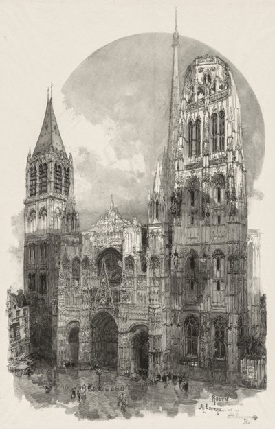 Illustrert Rouen: Katedralen i Rouen av Auguste Louis Lepère