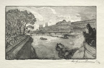 Louvre, sett fra Pont Neuf av Auguste Louis Lepère