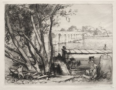 Poissy-broen av Auguste Louis Lepère
