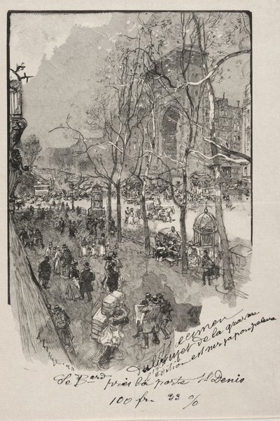 The Boulevards, nær Porte St. Denis av Auguste Louis Lepère