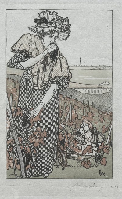 Paris Almanac, 1897: Høst av Auguste Louis Lepère