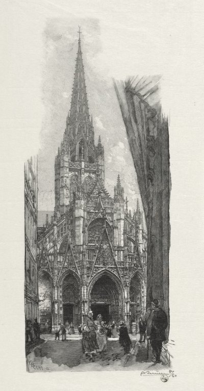 Illustrert Rouen: Church of Saint Maclon av Auguste Louis Lepère