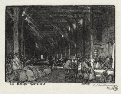 Illustrert Rouen: Halle aux Blès av Auguste Louis Lepère