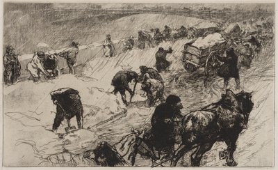 Snøballkamp: Flower Quay av Auguste Louis Lepère