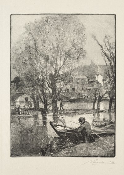 Et hjørne av Billancourt Island av Auguste Louis Lepère