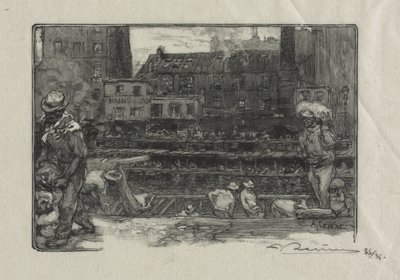 Avlastere av gips (Canal St. Martin) av Auguste Louis Lepère