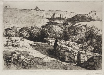 Utsikt over havnen i La Meule av Auguste Louis Lepère