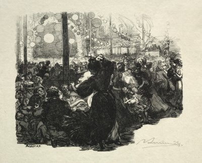 14. juli, Rue de Belleville, kl. 10.00 av Auguste Louis Lepère