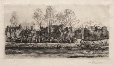 Amiens, bredden av Somme av Auguste Louis Lepère