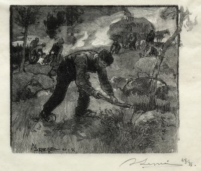 Lynggravere, 1887. av Auguste Louis Lepère