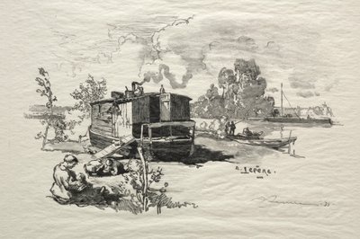 Boligbåt. av Auguste Louis Lepère
