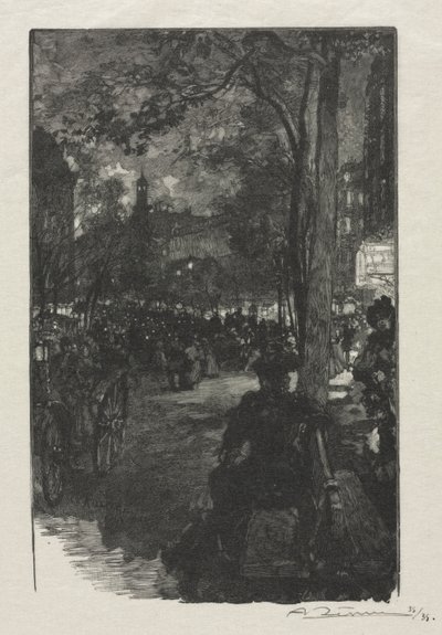 Boulevard Montmartre, kveld av Auguste Louis Lepère