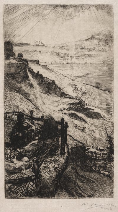 Career of America nær Paris, 1898. av Auguste Louis Lepère