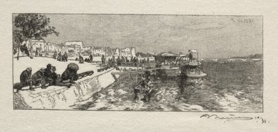 Pier på Bercy av Auguste Louis Lepère
