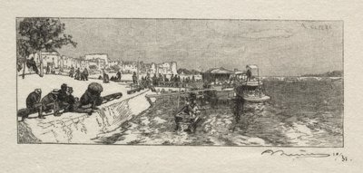 Pier på Bercy. av Auguste Louis Lepère