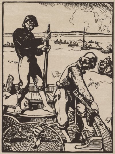 Fiske etter reker. av Auguste Louis Lepère