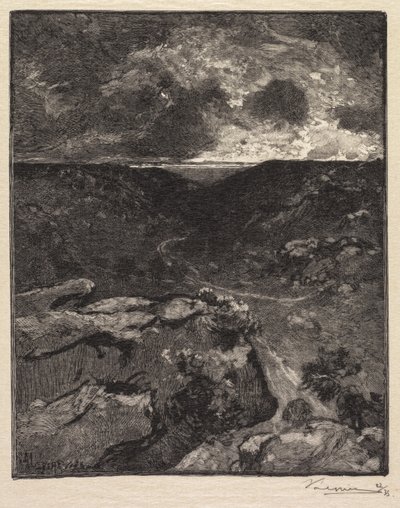 Fontainebleau-skogen: Franchard-dalen La Forêt de Fontainebleau: La Vallée de Franchard, 1890. av Auguste Louis Lepère
