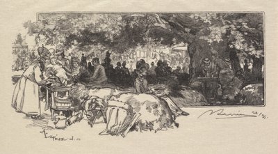 Fontainebleau-skogen: Mother Pichards kantine av Auguste Louis Lepère